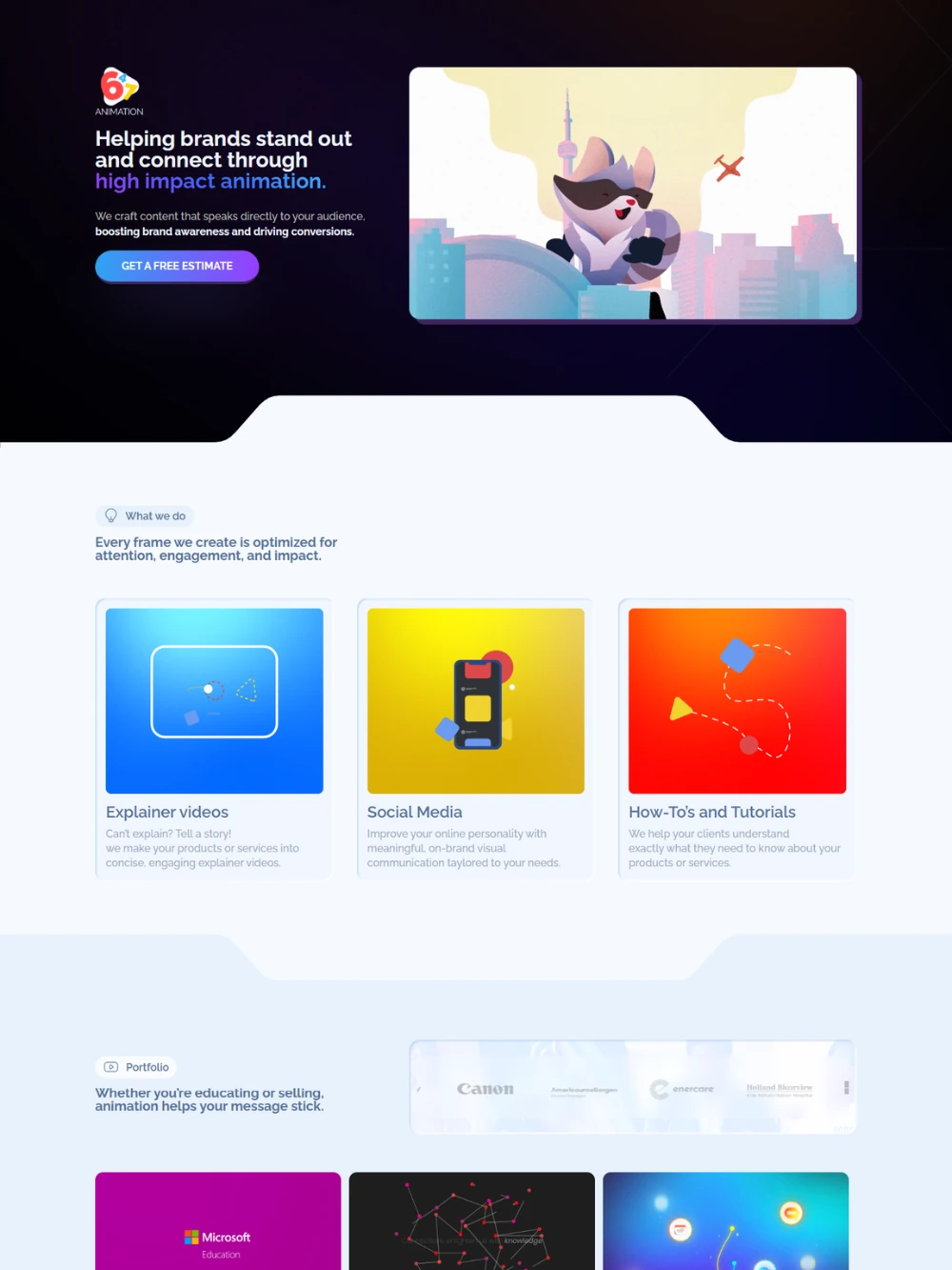 647 animation landing page