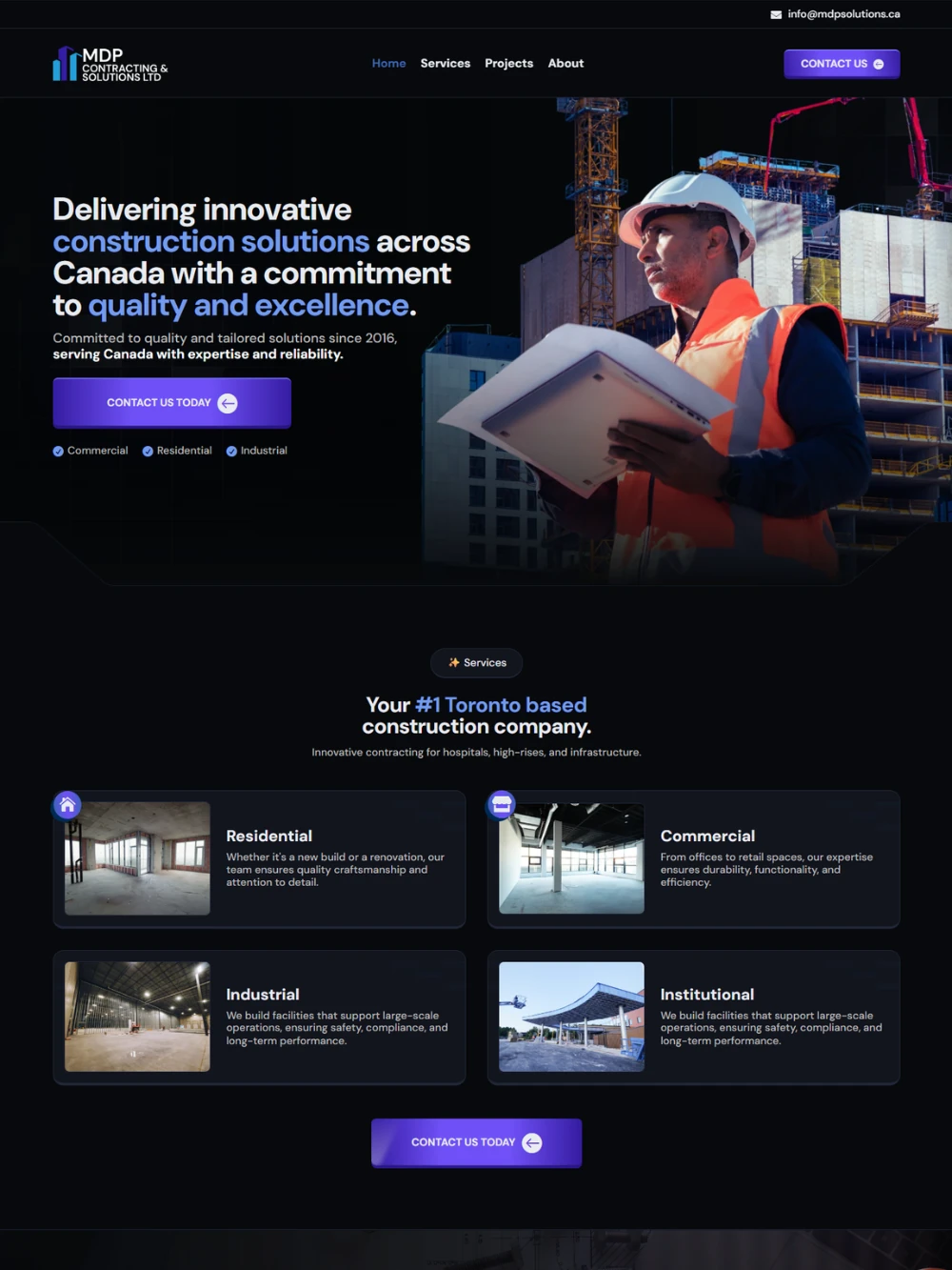 mdp landing page